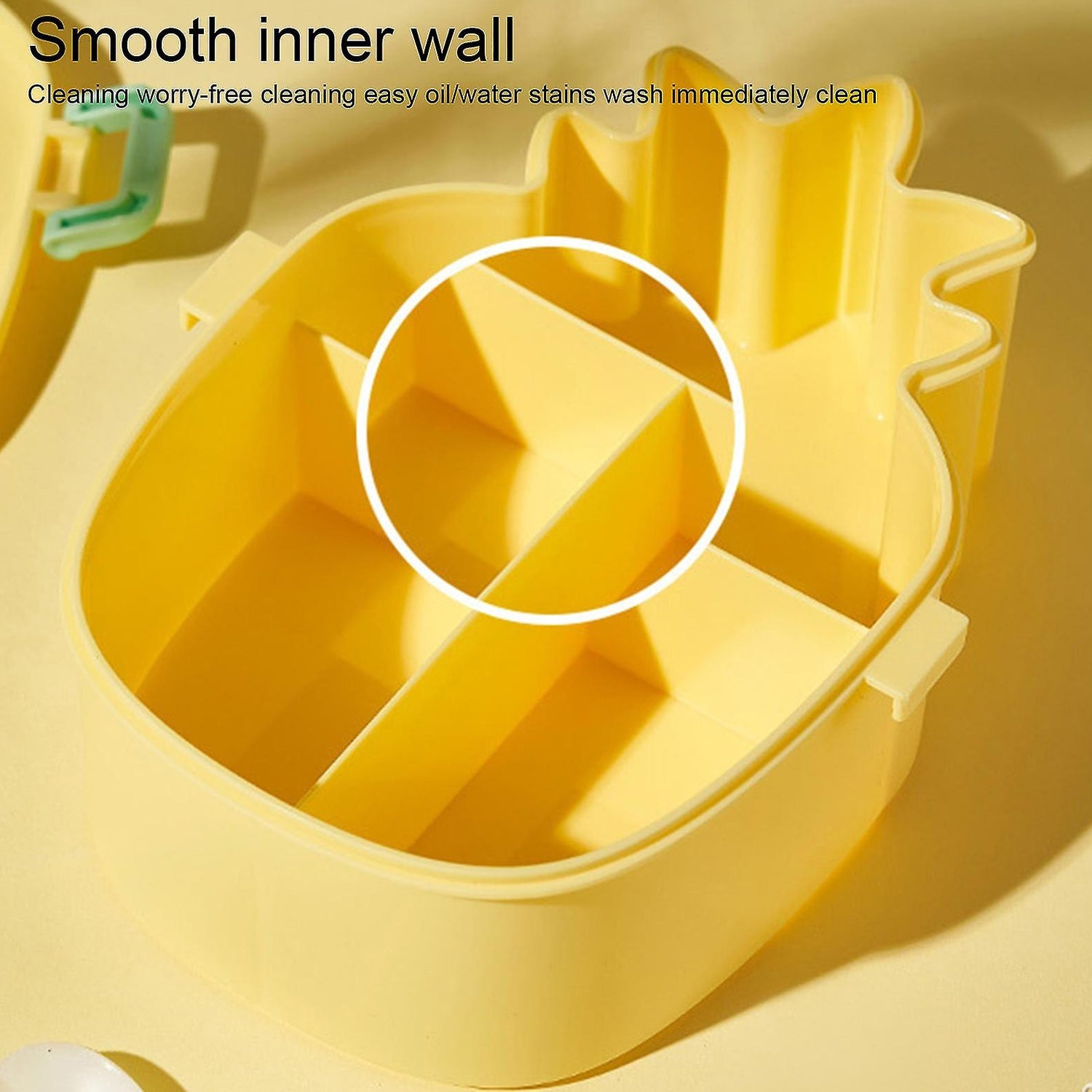 05_43217bc3-59cc-488e-9fac-b3fc59c5174d.jpg Kids Lunch Box Cute Pineapple Shaped Bento Box with Fork Spoon Snack Container Microwave Portable Office Lunch Box (1 Pc / With Spoon, Fork & Color Box) - Image 7