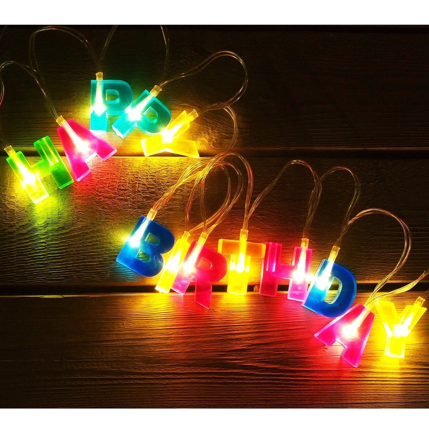 05_455aeacd-cd52-4950-90c0-498bbda99908.jpg Decoratives Plastic Happy Birthday 13 LED Letter Battery Operated String Lights, Outdoor String Lights (Multicolour) - Image 4