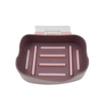 Plastic Soap Dish Holder for Bathroom Shower Wall Mounted Self Adhesive Soap Holder Saver Tray-Plastic Sponge Holder for Kitchen Storage Rack Soap Box, Bathroom (1 Pc) - Image 4