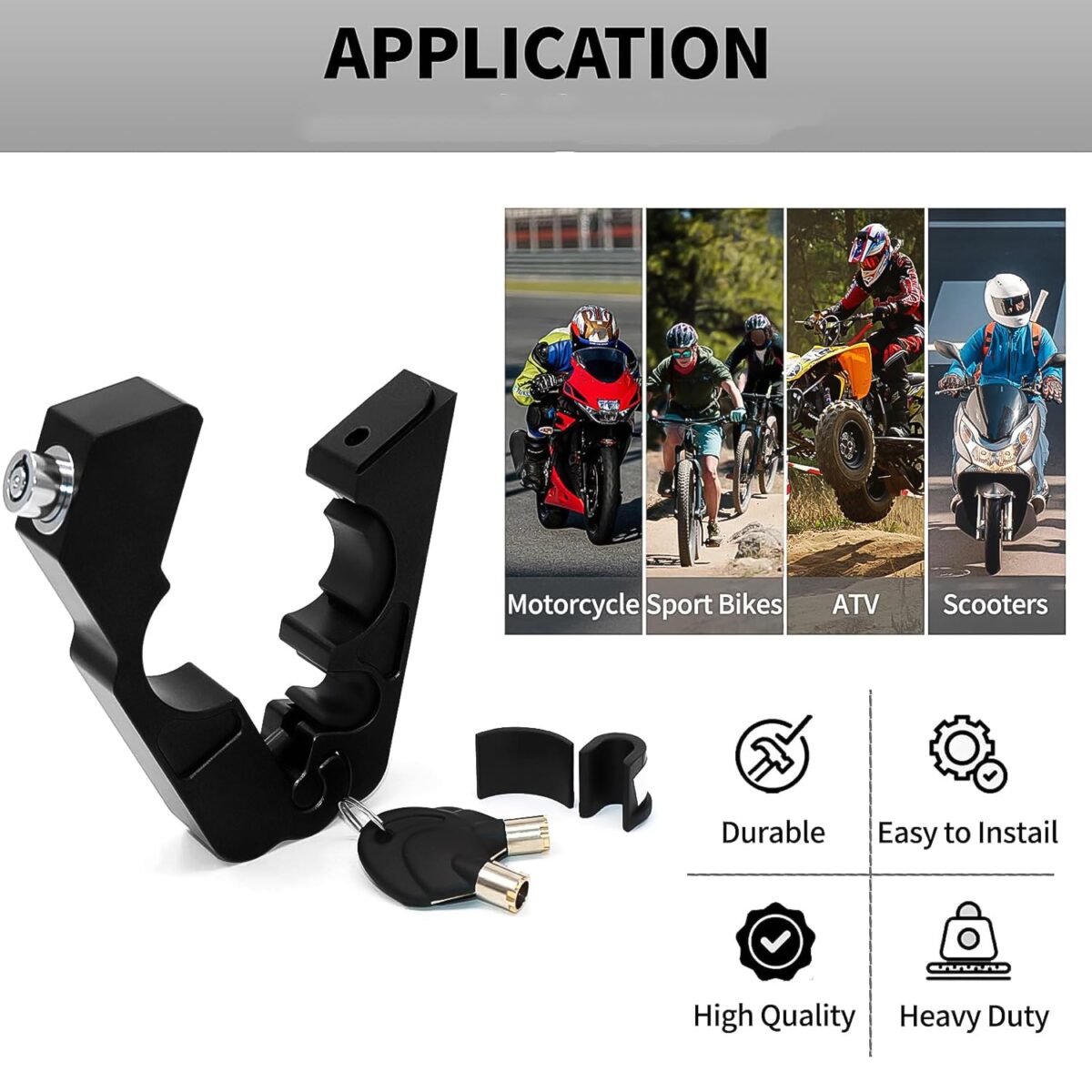 Motorcycle Grip Lock Universal Motorcycle Handlebar Throttle Grip Security Lock - Image 7