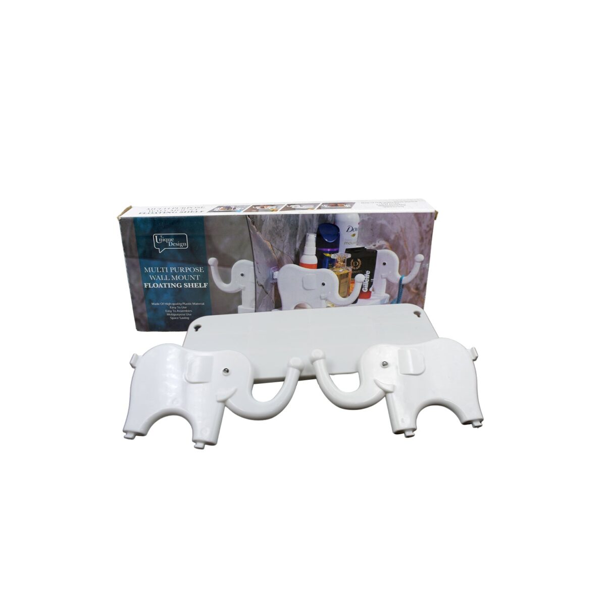 Multifunctional Elephant-Shaped Wall Shelf Ã¢â‚¬â€œ No-Punch Mini Organizer for Kitchen, Bathroom & Bedroom - Image 4