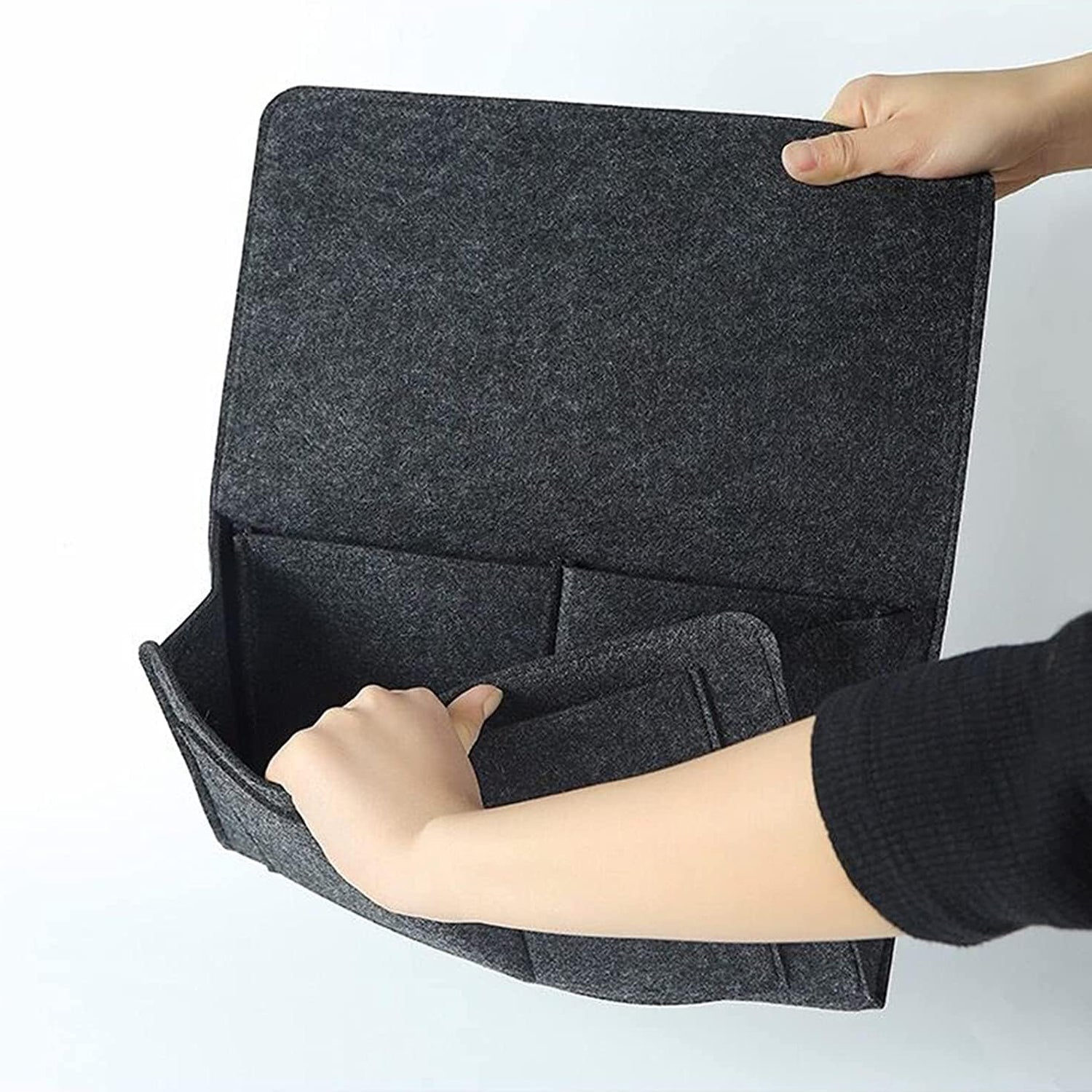 05_5b1dd2ef-cc83-4c0d-8d58-e0542ddedf77.jpg Flat Bedside Caddy, Bed Side Pocket Storage Organizer Bag with 5 Pockets (1 Pc) - Image 1