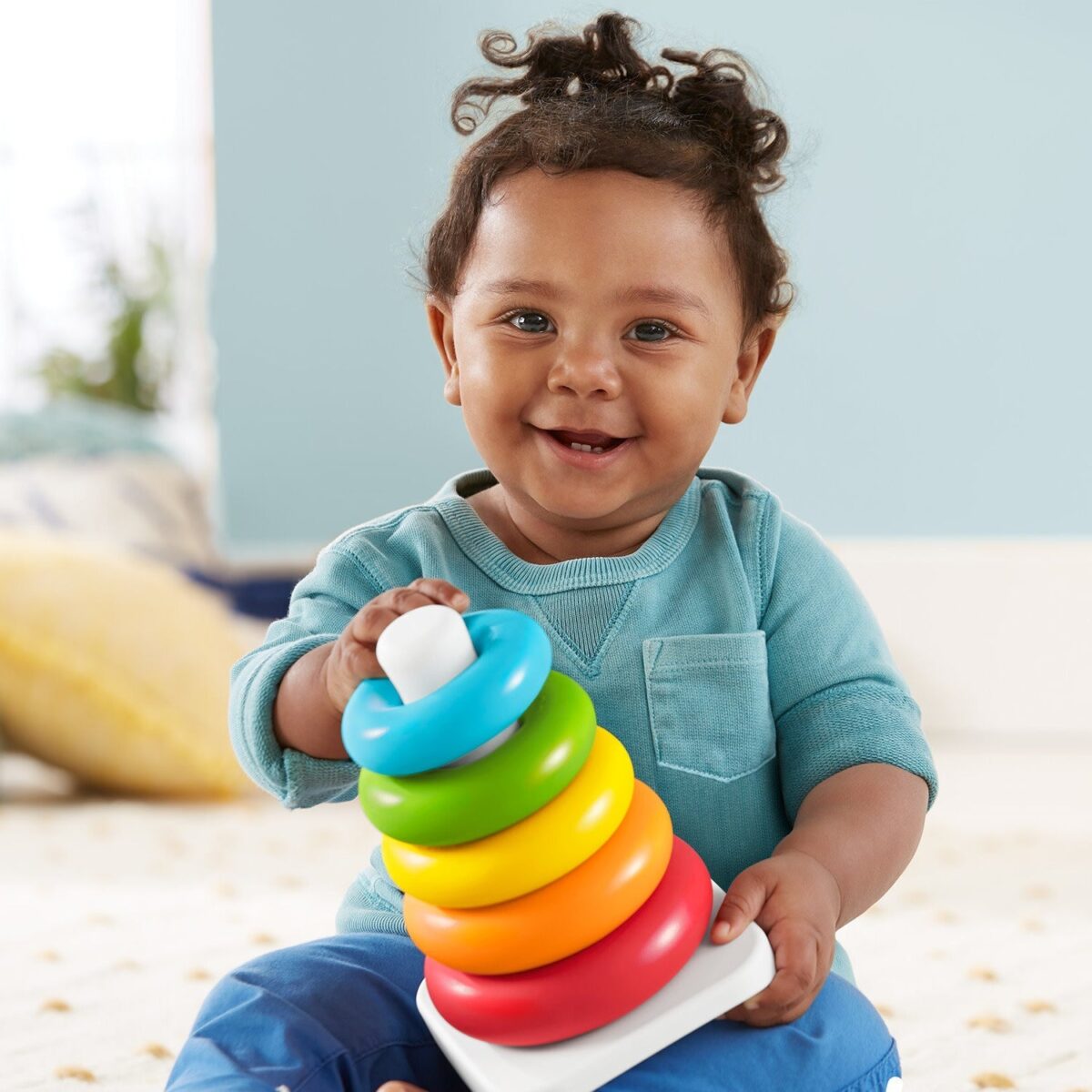 Plastic Baby Kids Teddy Stacking Ring Jumbo Stack Up Educational Toy 7pc - Image 5