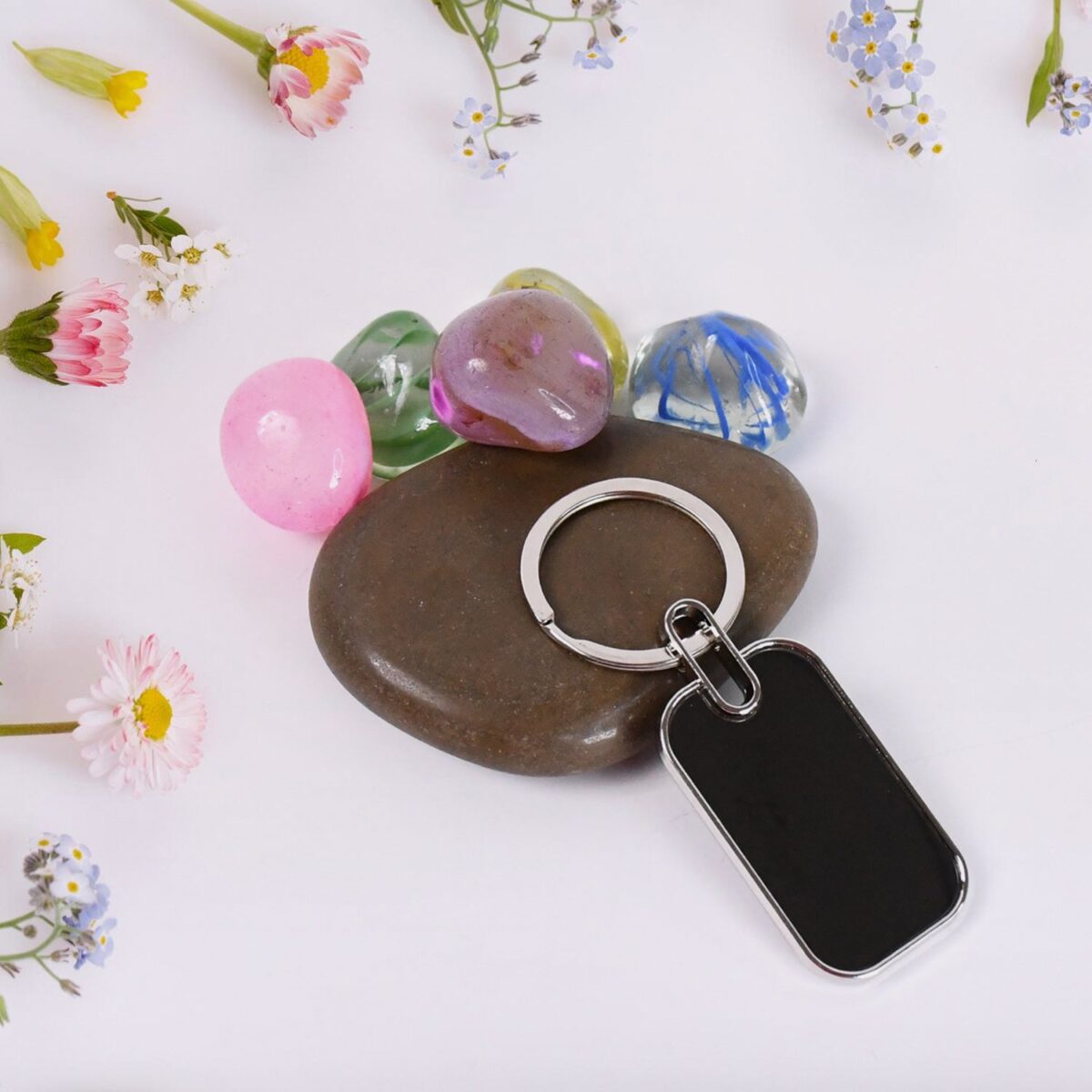 Keyring Metal Keychain Handbag Charm Round Oval Key Rings (1 Pc) - Image 3