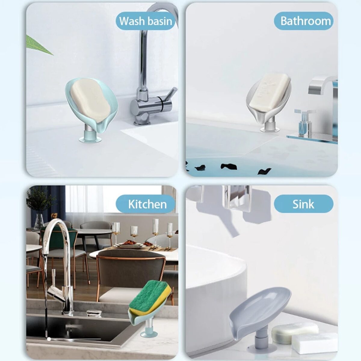 Self Draining Soap Holder for Bathroom Leaf Shape Soap Tray - Image 4