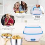 Electric Lunch Box, 3 In 1 Food Heater / Cooker / Steamer with Stainless Steel Bowls (1 Set) - Image 3