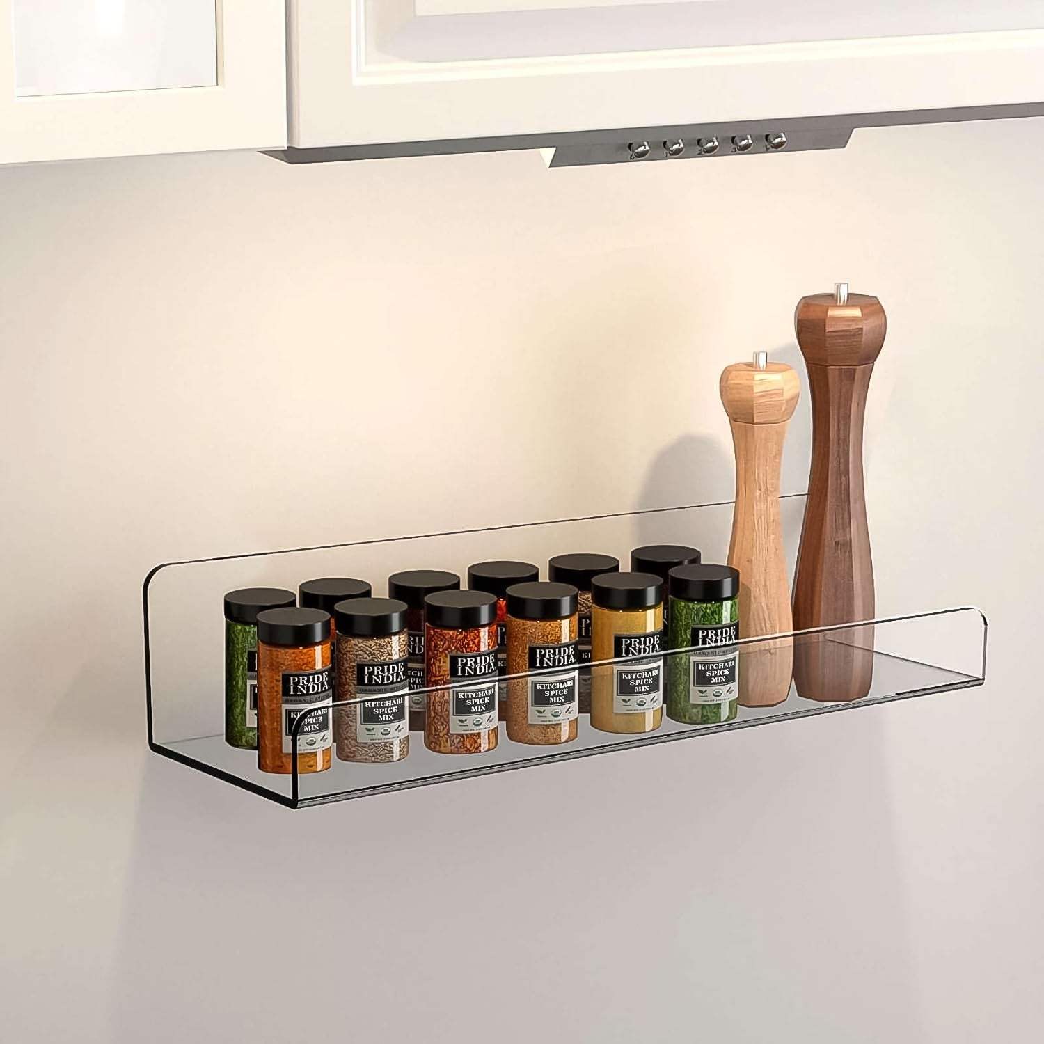05_61d4548c-3ca6-44be-a4da-e3610dbabbd2.jpg Acrylic Shelves, Clear Shelves Wall Mounted (38Ãâ11 Cm / 1 pc / With 2 Screw) - Image 3