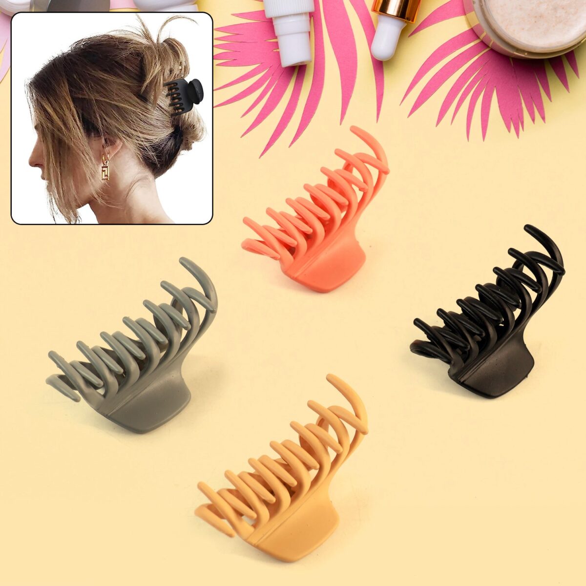 Plastic Hair Clamp Grip, Simple Matte Hair Barrette Clamp (1 Pc) - Image 3