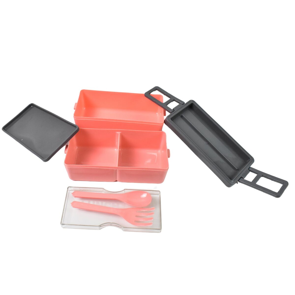 Plastic 3 Layer Leak Proof 3 Compartment Lunch Box for Office  (1 Pc) - Image 5