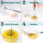 Hand Push Mixer, Egg Whisk, Stainless Steel Blender (1 Pc) - Image 3