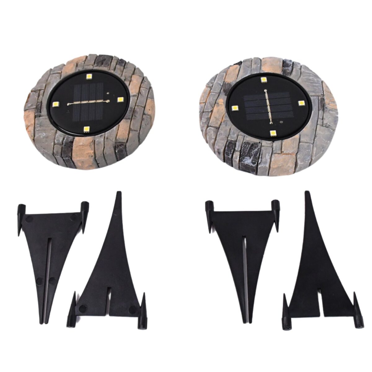 Disk Lights Slate Ã¢â‚¬â€œ Heavy Duty Outdoor Solar Pathway Lights Ã¢â‚¬â€œ 4 LED (2 Pc) - Image 6