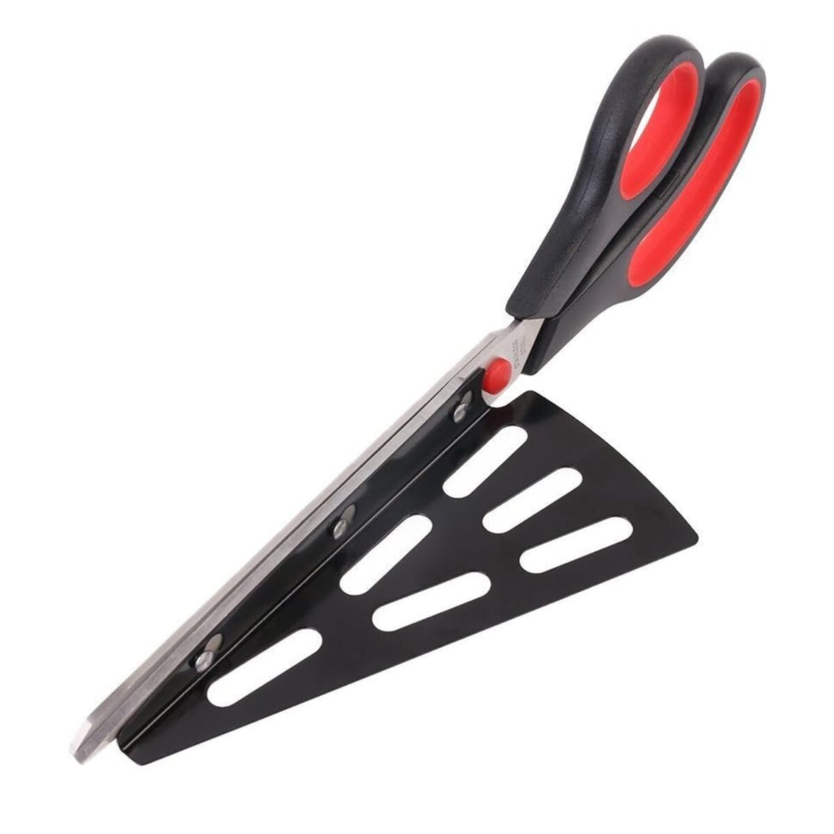 Stainless Steel Pizza Cutter Scissors Plastic Handle with Removable Spatula - Image 5