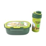 Plastic Lunch Box Leak Proof 3 Compartment with Bottle, Spoon and Fork (1 Set) - Image 5