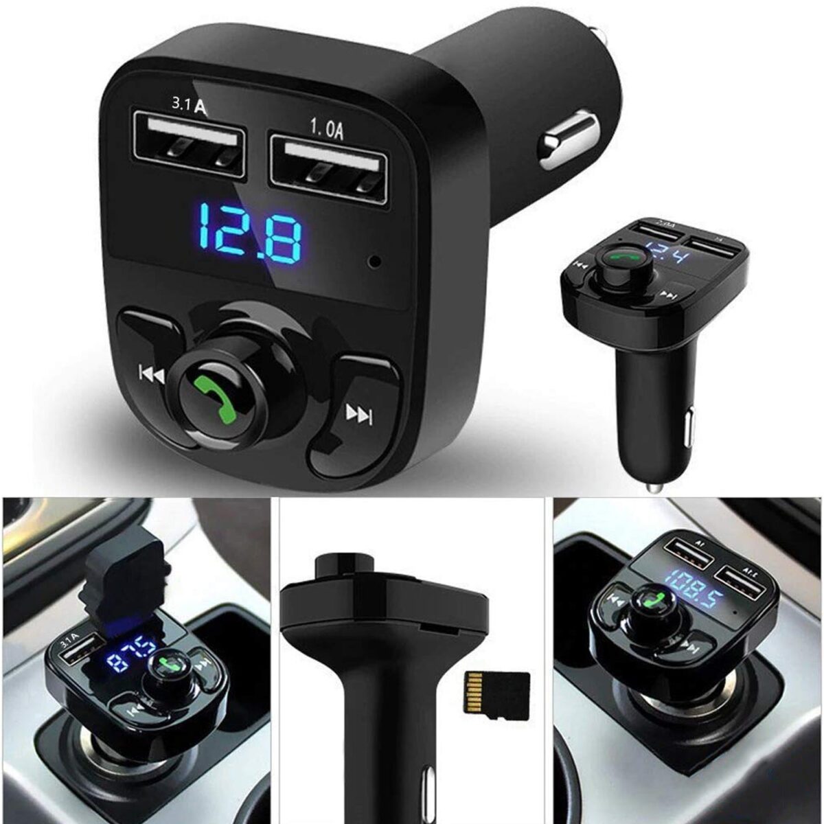 CAR-X8 Bluetooth FM Transmitter Kit with Dual USB Fast Charger - Image 3