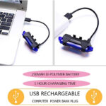 Rechargeable Bicycle Front Waterproof LED Light (Blue) - Image 7