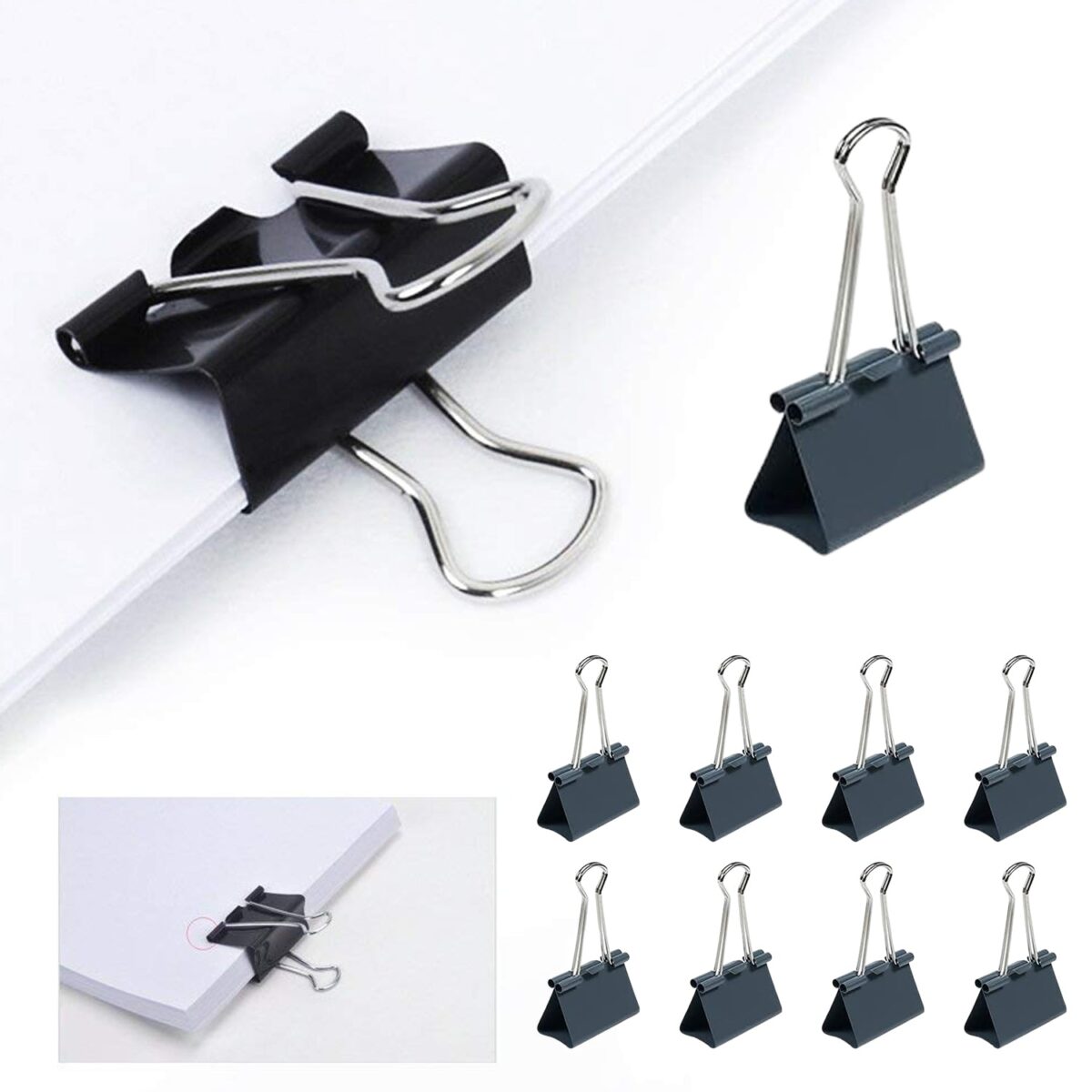 Paper Holding Binder Clips Paper Clips (8 Pcs Set / Mix Color) - Image 1