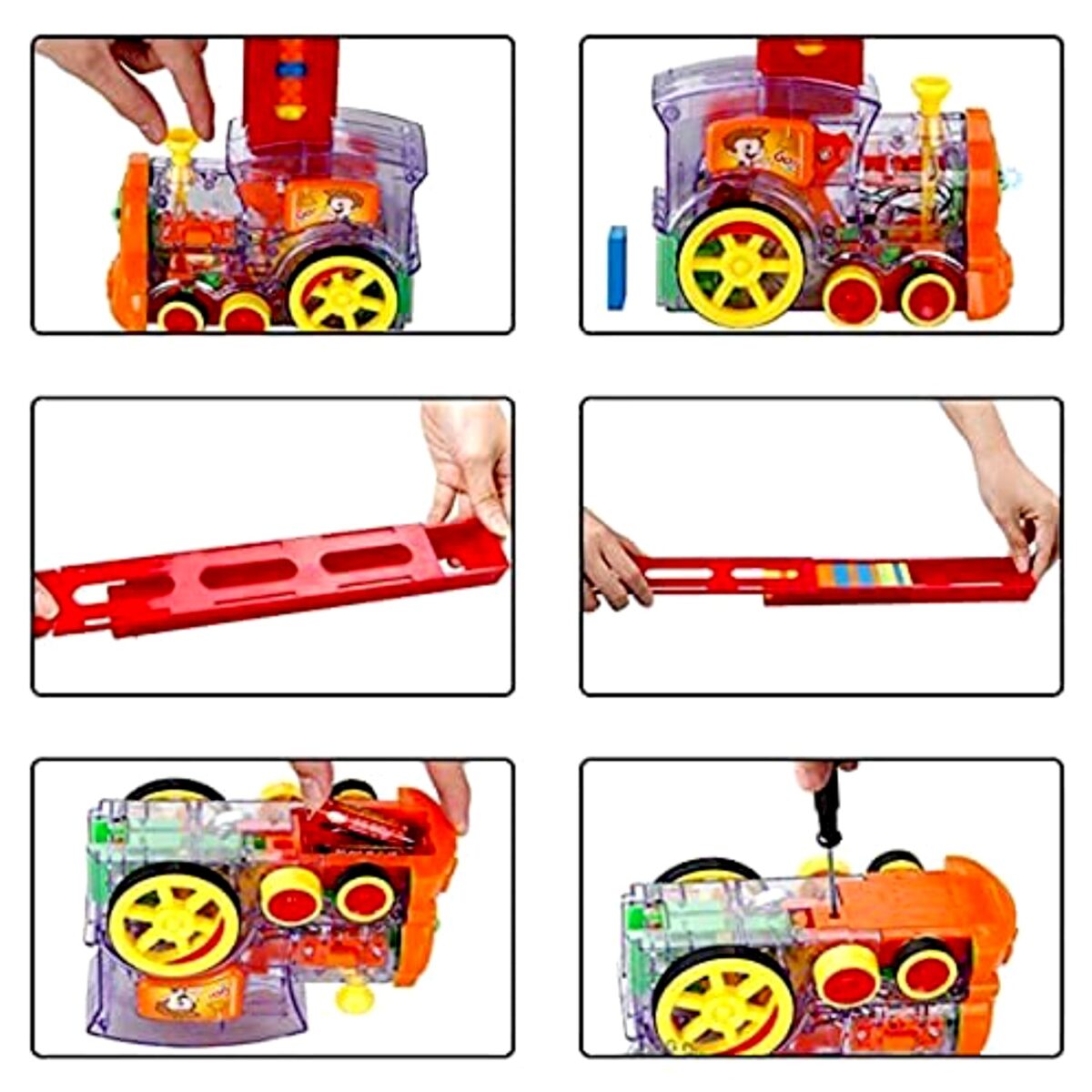 Transparent Funny Train Engine Block Set Ã¢â‚¬â€œ 60-Piece Music & Lights (Batteries Not Included) - Image 4