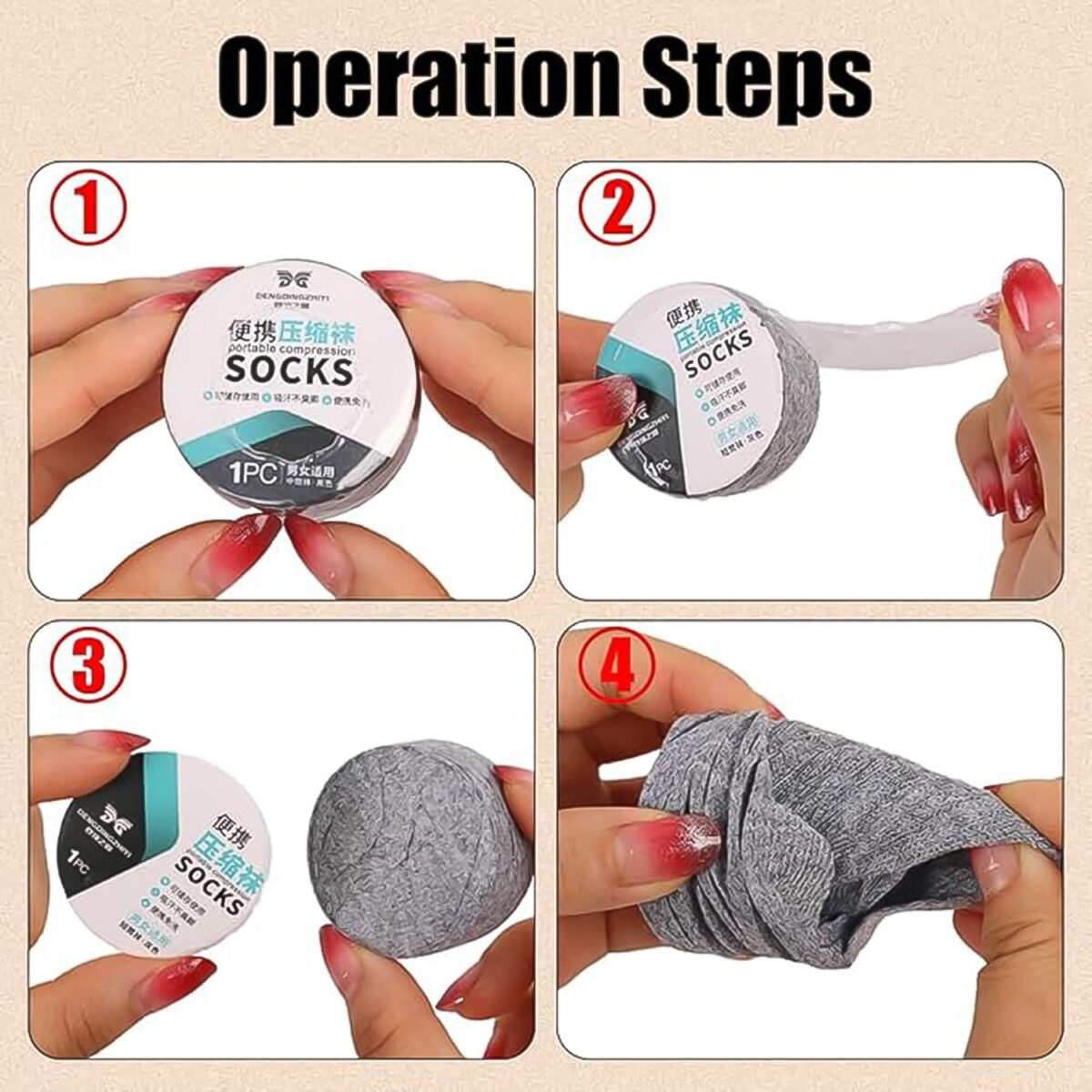 Portable Disposable Socks Outdoor Compression Travel Sock (1 pair) - Image 5