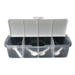 Kitchen Multipurpose Air-tight 4 Sections Storage Containers / Masala BoxÂ Pickle (Achar) Jar with 4 spoon for each section (1 Pc / Mix Color) - Image 4
