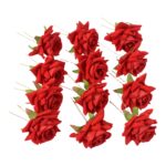 Hair Clip Red Rose Bridal Hair Pins Rose (12 Pcs Set / Red Color Only), Hair accessories - Image 6