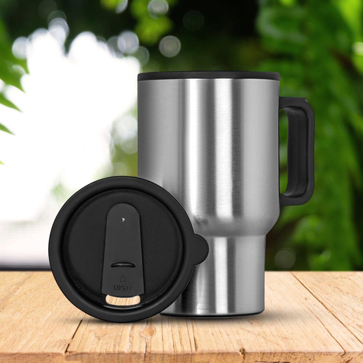 Stainless Steel Vacuum Glass Insulated Glass Coffee Cups (With Lid & Handle / 1 pc) - Image 4