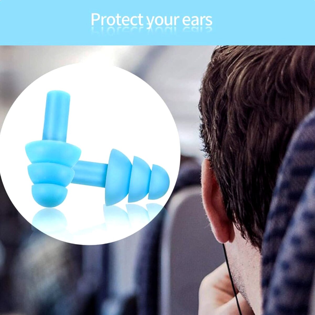 Safety Ultra Soft Foam Ear Plugs Reusable Ear Plugs for Sleeping, Travel, Loud Noises, Work, Learning, Snoring (2 Pc Set) - Image 7