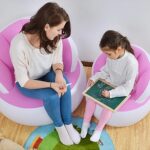 Kids inflatable sofa chair with backrest & Foot Air Pump with Hose (1 Set / 85x74 Cm Approx) - Image 6