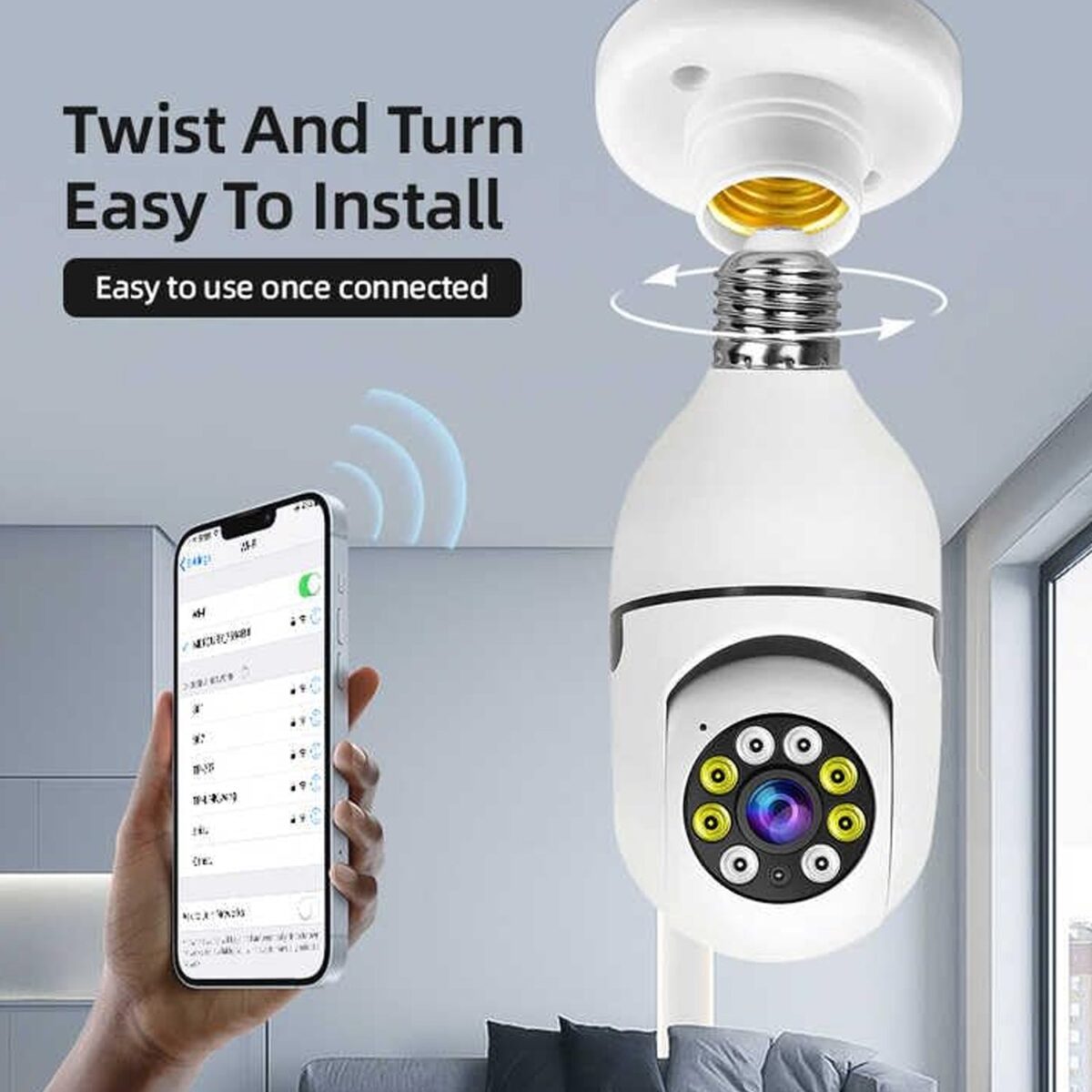 V380 Pro Fisheye 360 Degree Panoramic Wireless WiFi IP CCTV Security Camera (Pack of 1) - Image 5