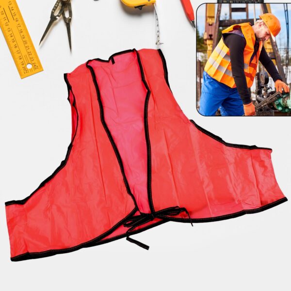 Economy PVC Safety Vest â€“ Soft Vinyl, Tie Closure, High Visibility