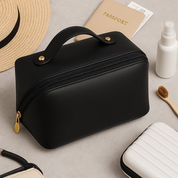 Premium Travel Makeup & Toiletry Organizer Pouch with Zipper & Handle(1 Pc)