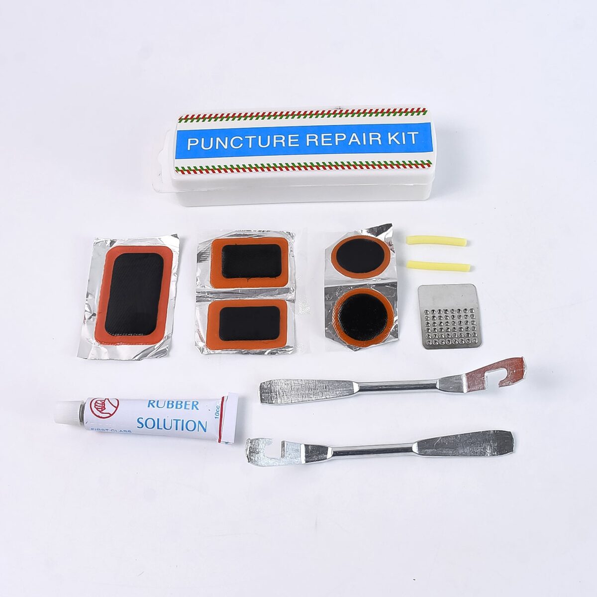 Bicycle Tire Repair Kit Puncture Repair Set with Adhesive Portable Tools - Image 1