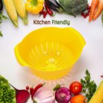 Plastic Fruits Vegetable Noodles Pasta Washing Bowl & Strainer - Image 4