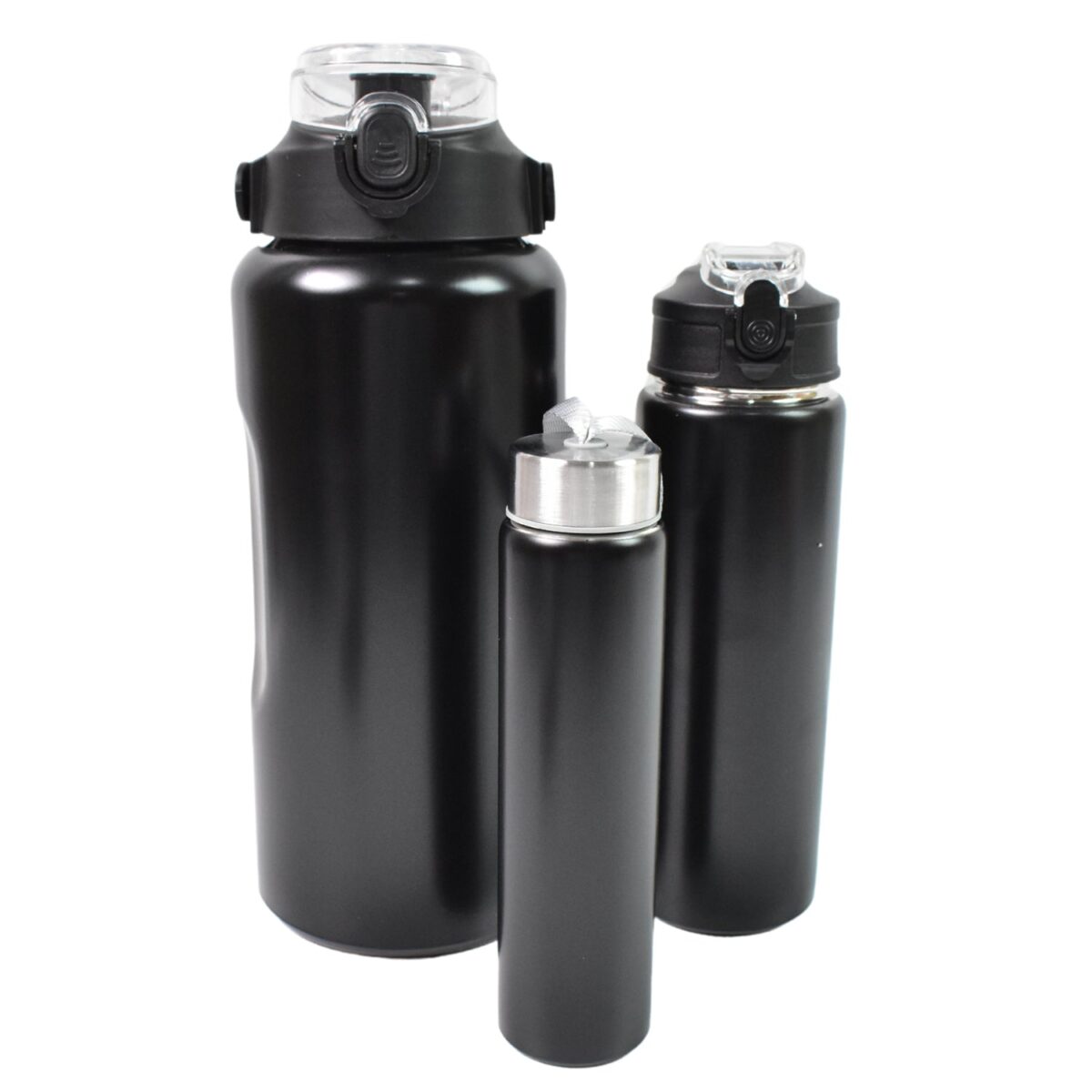 3 In 1 Stainless Steel Insulated Water Bottle, Double Wall Vacuum (3 Pcs Set / Different Size) - Image 5