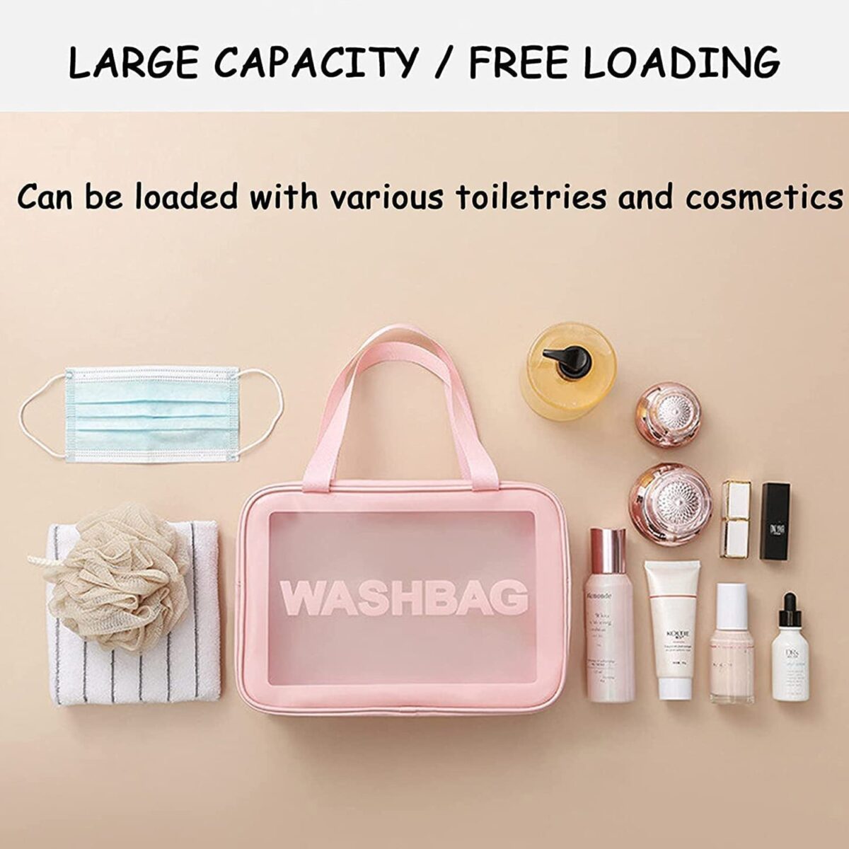 Cosmetic Pouch, Make up Bag for Home & Travel, Toiletry Bag for Cosmetics, Brushes, Accessories Set of 3 Small, Medium & Big - Wash Bag - Image 5