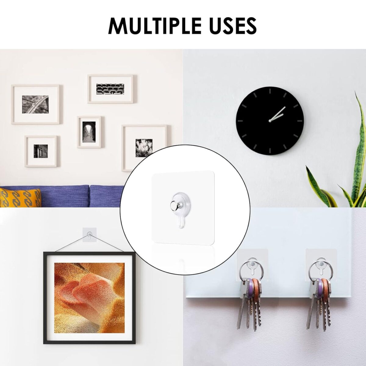 Multipurpose Adhesive Damage-Free Photo Frame Wall Hooks (1 Pc) - Image 6