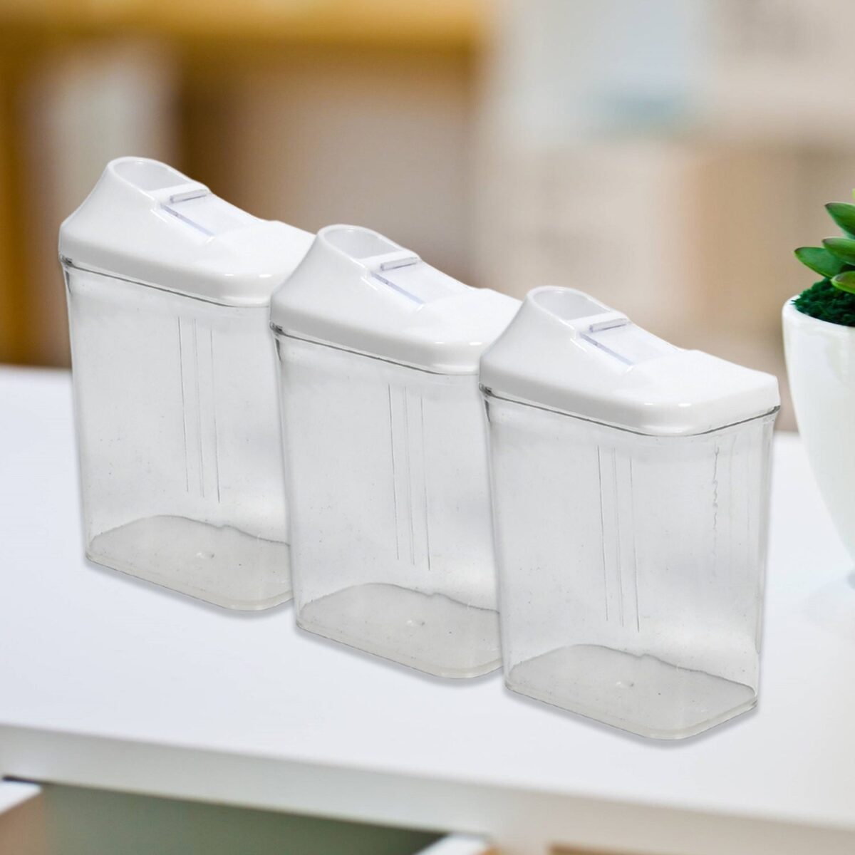 Kitchen Storage Jars & Container Set 3pc , Transparent Jar Set For home & Kitchen Use - Image 1