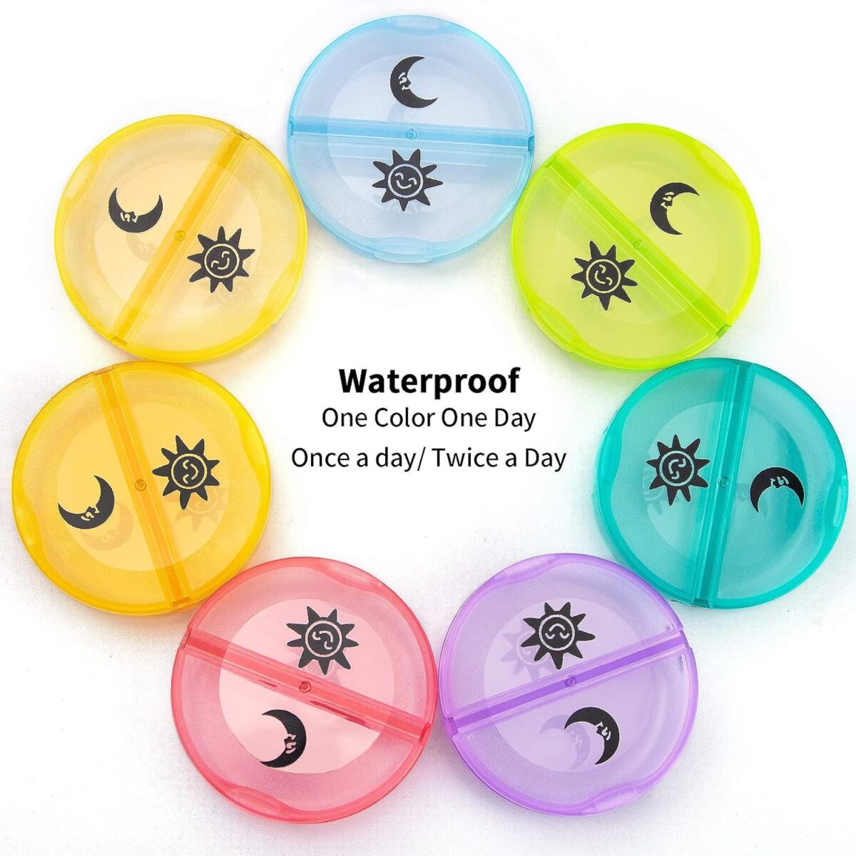 Weekly Pill Organizer 2 Times a Day Travel 7 Day Pill Box Twice a Day Daily Medicine Pill Case with Large Compartments - Image 2