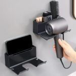 3 Compartment Wall Mount Hair Blower, Hair Dryers Holder (1 Pc) - Image 4