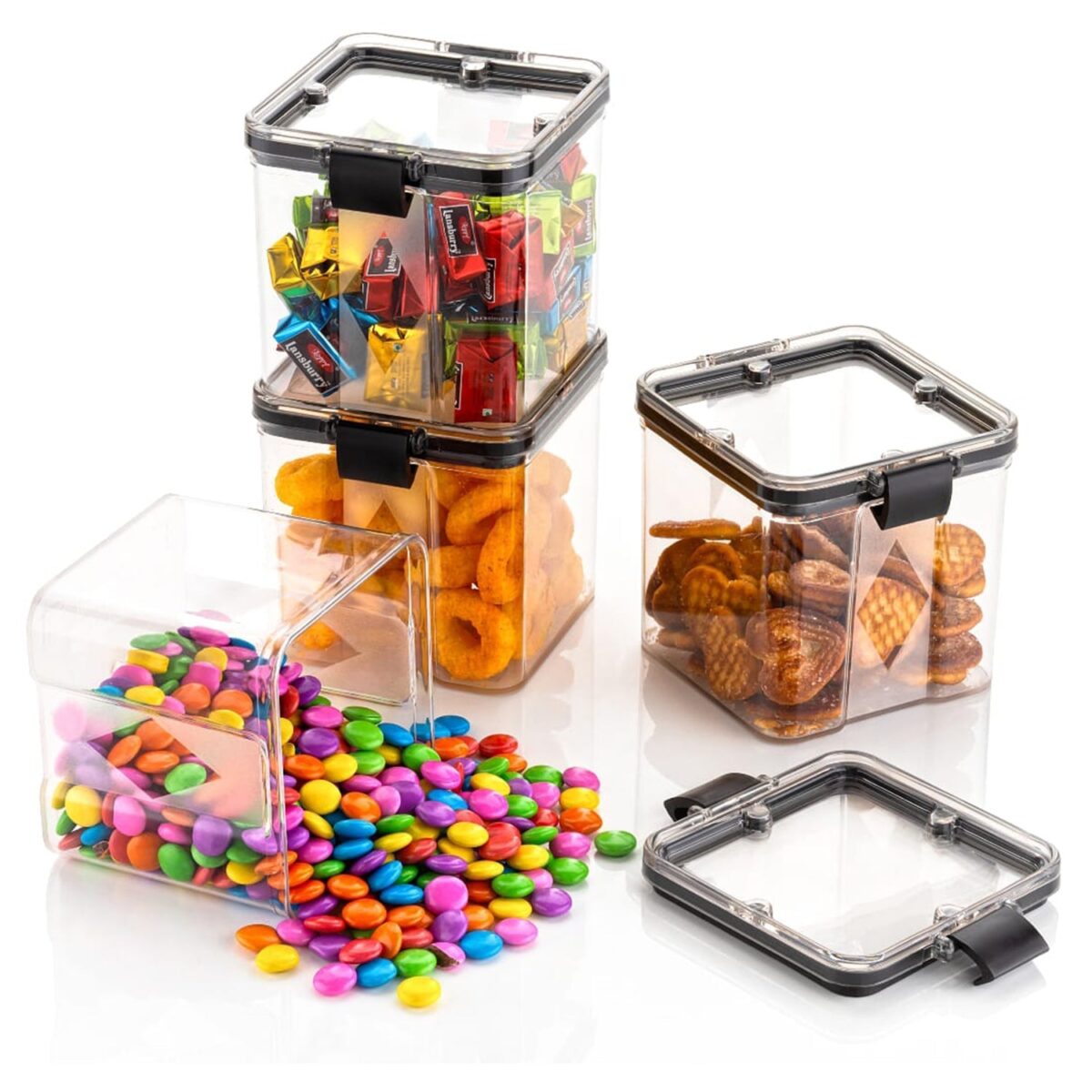 4Pc Square Container 700Ml Used For Storing Types Of Food Stuffs And Items. - Image 8