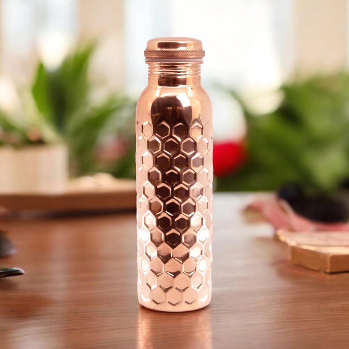 Diamond Cut Copper Water Bottle 2 Glasses with Gift Box (3 Pcs Set) - Image 7