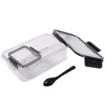 Plastic Kitchen Storage Container Big 800 ML & Small 250 ML with Air Seal Lock Lid & Spoon - Image 5