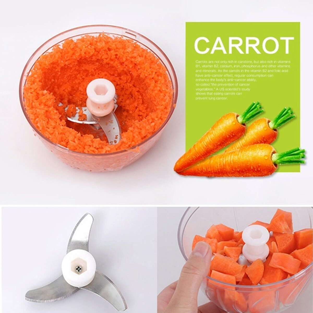 Manual Food Chopper, Compact & Powerful Hand Held Vegetable Chopper / Blender - Image 7