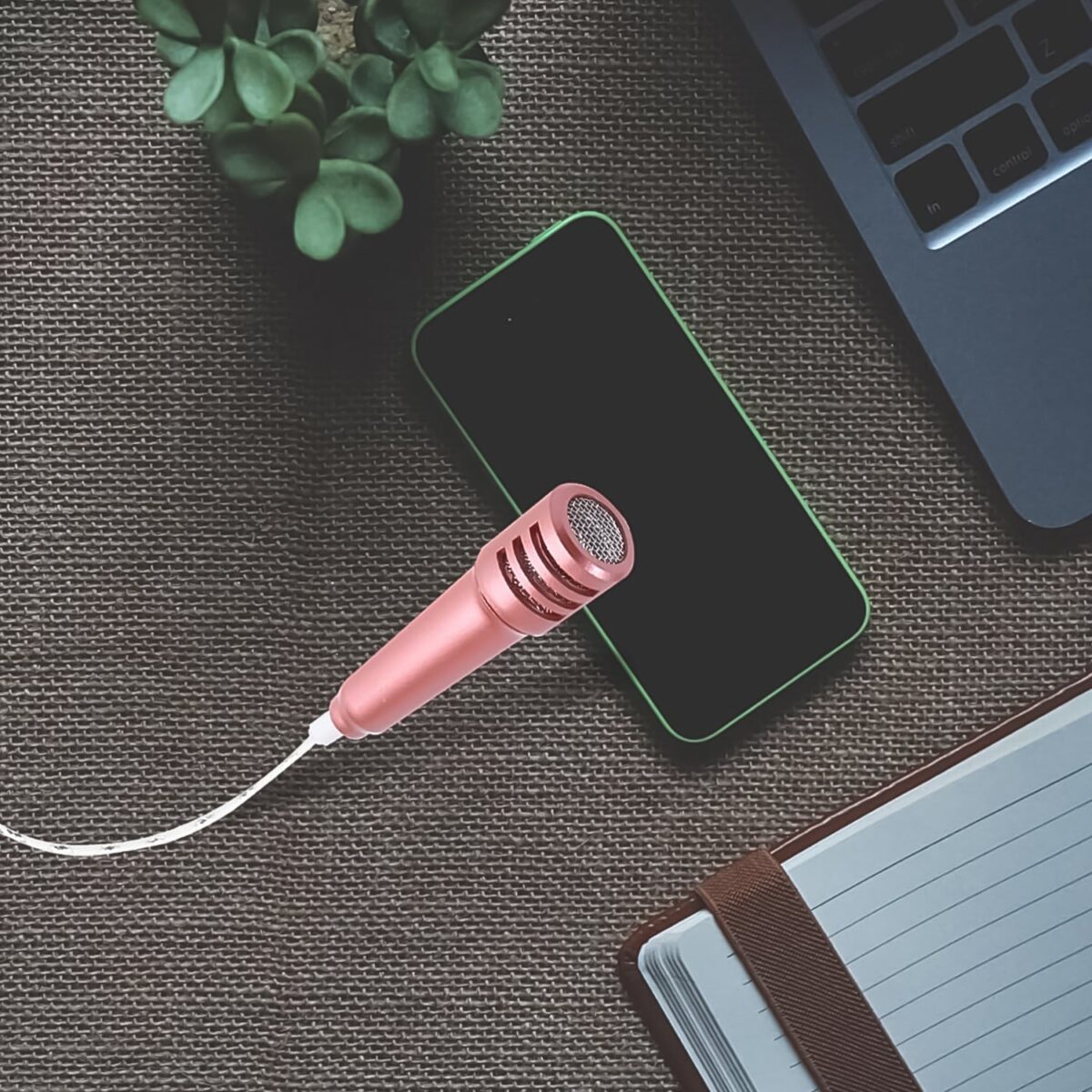 Mini Microphone Mic with Earphone for Voice Recording, Mike Mic Microphone with Handsfree for Mobile Computer, Headphone Handfree Earphone Usb Microphone Vocal Gift Miniature Children (1 Pc) - Image 4