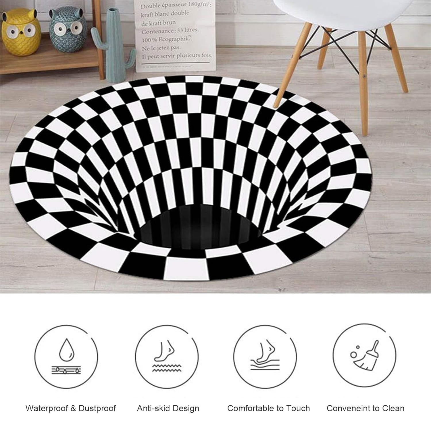05_df2cdd35-9110-453f-b9e2-047987c79db5.jpg 3D Space Round Carpet, Floor Mat Non-Woven Doormat (1 Pc / 78 Cm) - Image 7