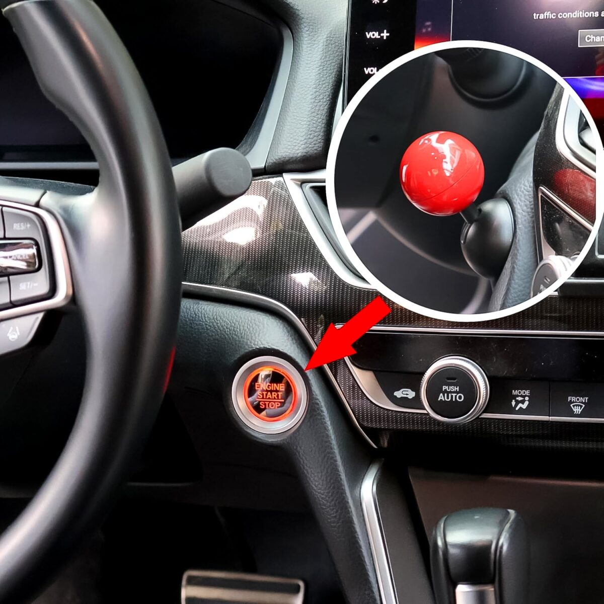Ball Design Car Push Start Button Rocker / Cover (1 Pc) - Image 3