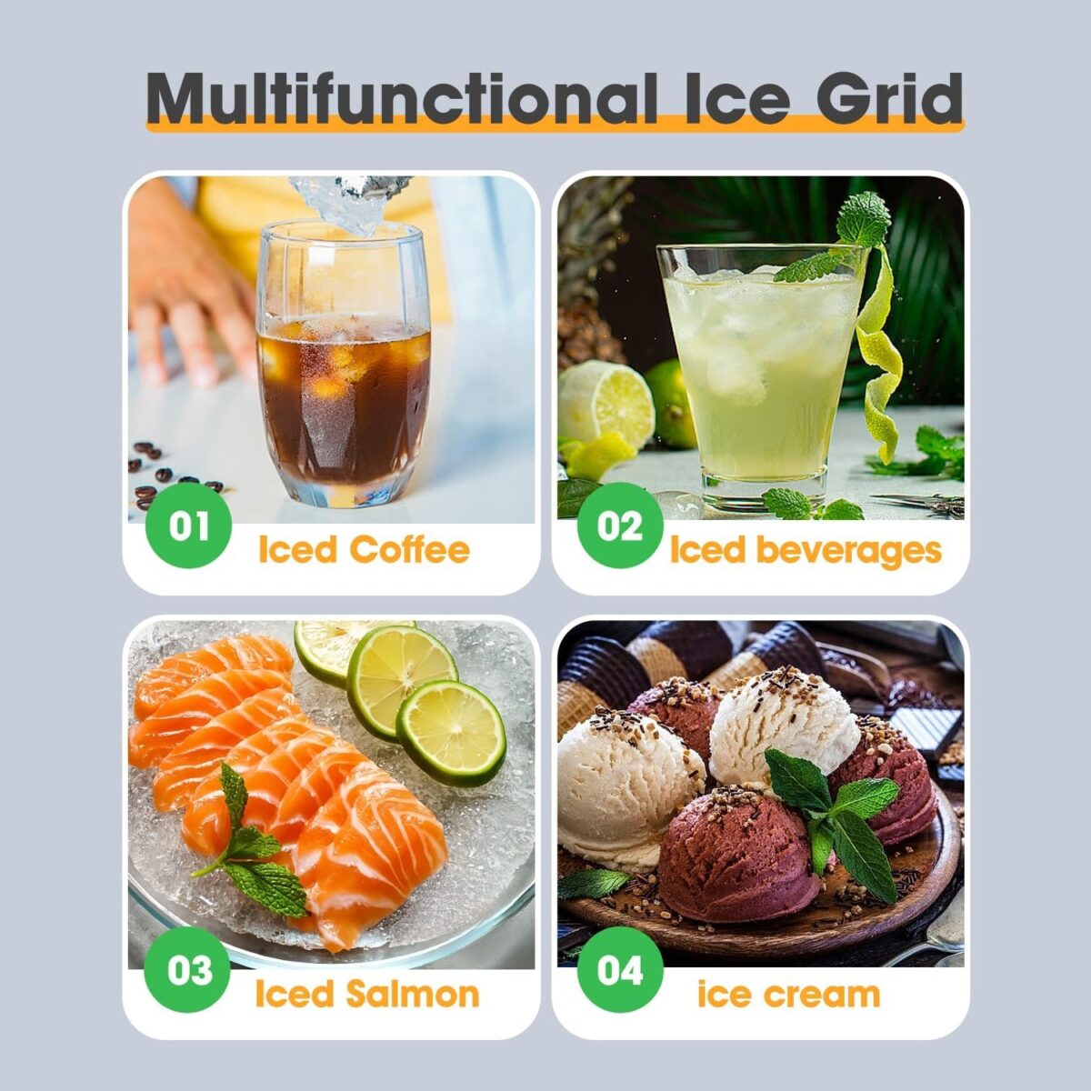 Ice Cube Tray with Lid 32 Grid, Storage Box Kitchen Bar Tool (1 Pc) - Image 7