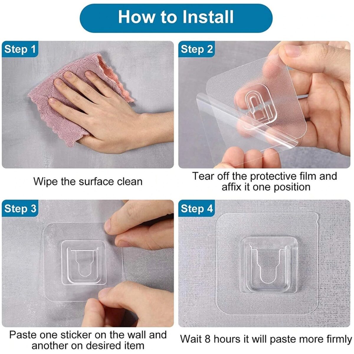 Transparent Adhesive Male Hook Used For Hanging Various Types Of Items (1Pc) - Image 6