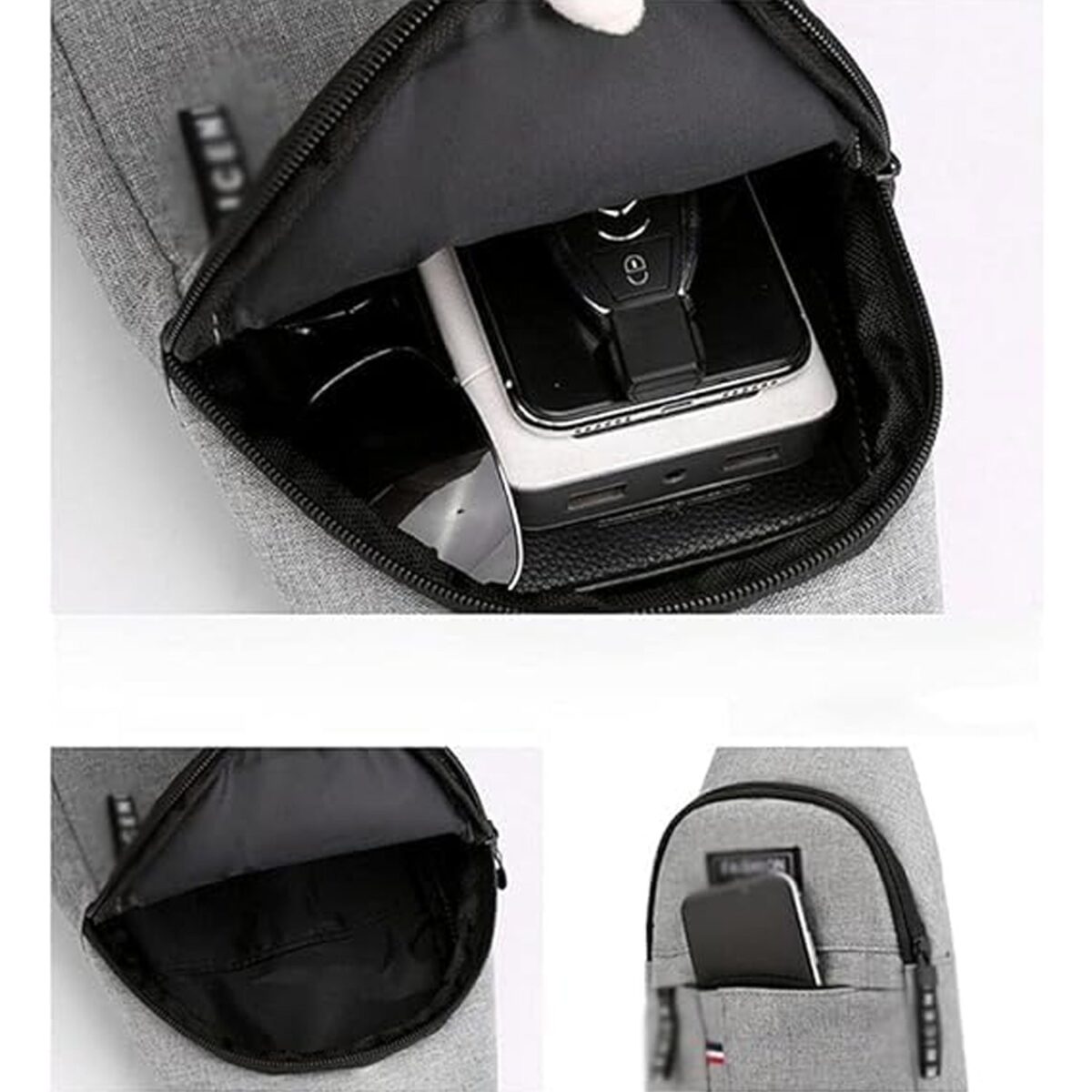 Waterproof Waist Bag, Shoulder Bags USB Charging Earphone Hook Sling Travel Bag (1 Pc / Mix Color) - Image 4