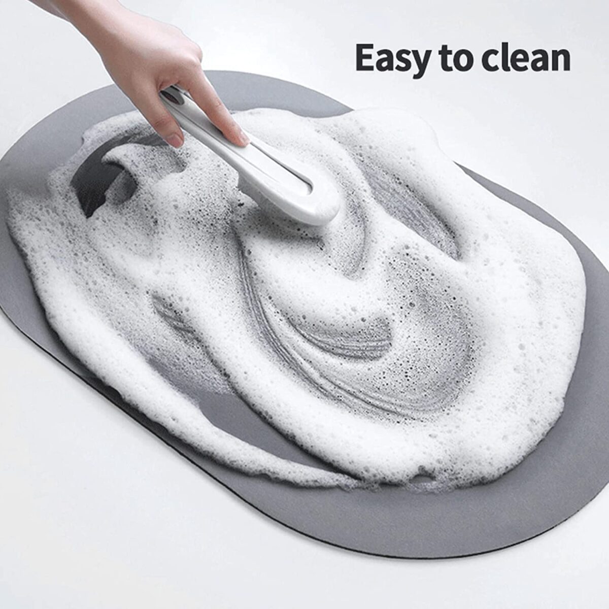 Square Bathroom mat Water Absorbent mats Diatomite Door Mat Anti-Slip Bath Mat Quick Drying Absorbent mat for Home, Kitchen (57x38cm) - Image 6