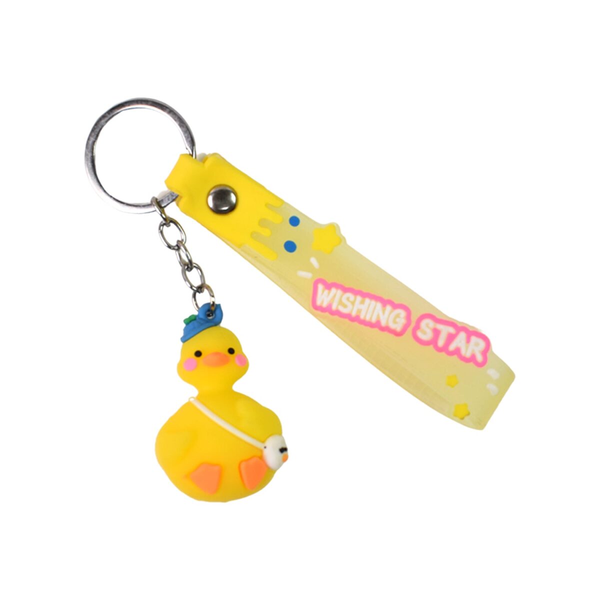 Cute Cartoon Silicone 3D Key Chain with Metal Hook & Strap (Pack of 1) - Image 1